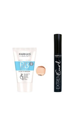 Farmasi 04 Suya Dayanıklı Su Bazlı Sivilce Yapmayan BB Krem Orta Ton + Extreme Curl Maskara 14 ml