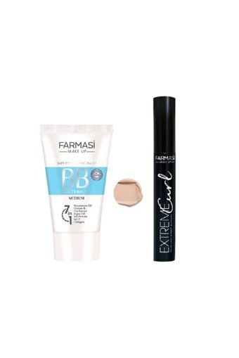 Farmasi 04 Suya Dayanıklı Su Bazlı Sivilce Yapmayan BB Krem Orta Ton + Extreme Curl Maskara 14 ml