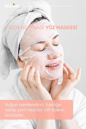Besame Hyaluronik Asit Provitamin B5 Nemlendiricili Kağıt Yüz Maskesi 10 Adet
