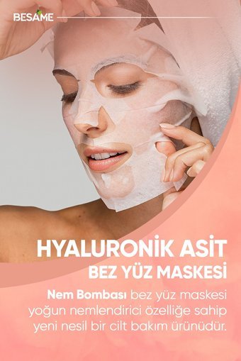 Besame Hyaluronik Asit Provitamin B5 Nemlendiricili Kağıt Yüz Maskesi 10 Adet