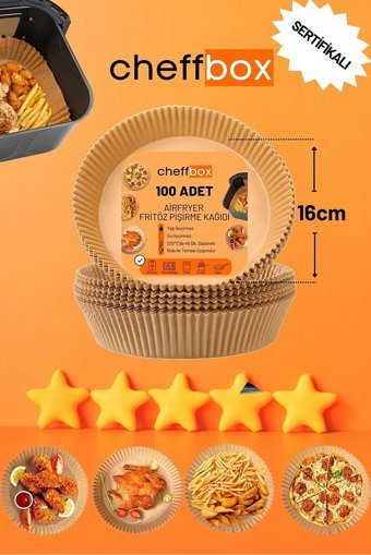 Cheff Box Yuvarlak Aifryer Pişirme Kağıdı 100 Adet