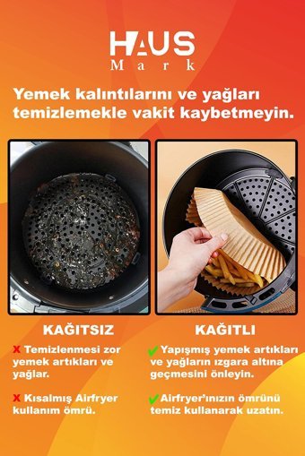 Haus Mark Yuvarlak Aifryer Pişirme Kağıdı 60 Adet