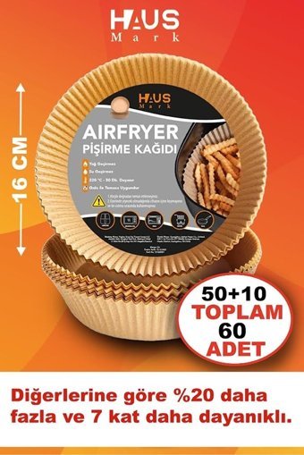 Haus Mark Yuvarlak Aifryer Pişirme Kağıdı 60 Adet