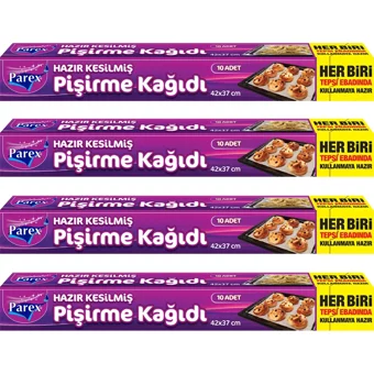 Parex Kesilmiş Pişirme Kağıdı 4x10 Adet