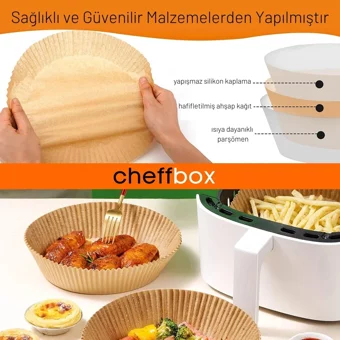 Cheff Box Yuvarlak Aifryer Pişirme Kağıdı 50 Adet