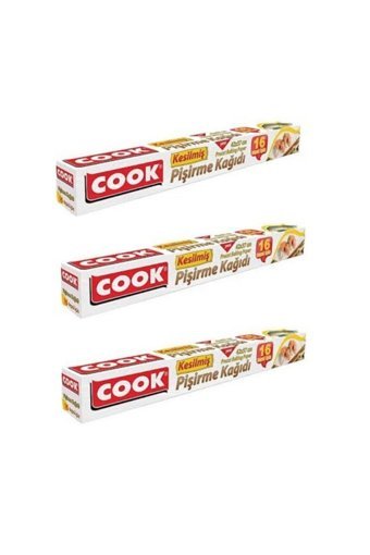 Cook Kesilmiş Pişirme Kağıdı 3x16 Adet