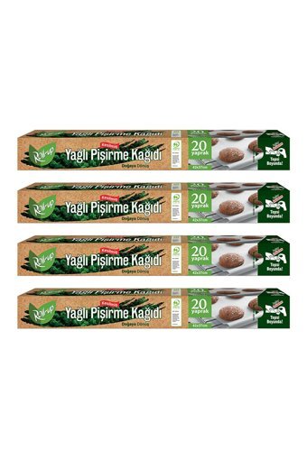 Roll-Up Doğaya Dönüşümlü Kesilmiş Yağlı Pişirme Kağıdı 4x20 Adet