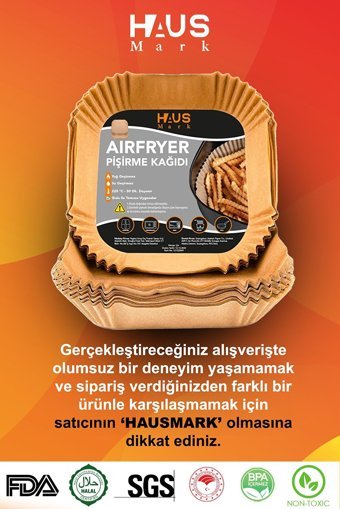 Haus Mark Kare Aifryer Pişirme Kağıdı 120 Adet