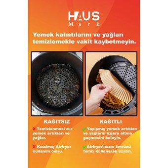 Haus Mark Kare Aifryer Pişirme Kağıdı 60 Adet