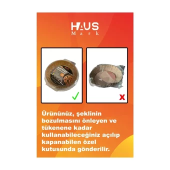 Haus Mark Kare Aifryer Pişirme Kağıdı 60 Adet
