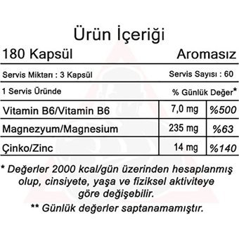 Hardline ZMA Aromasız Kapsül Kreatin 180 Kapsül