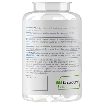 Supplementler Creatine Monohydrate Aromasız Kapsül Kreatin 120 Kapsül