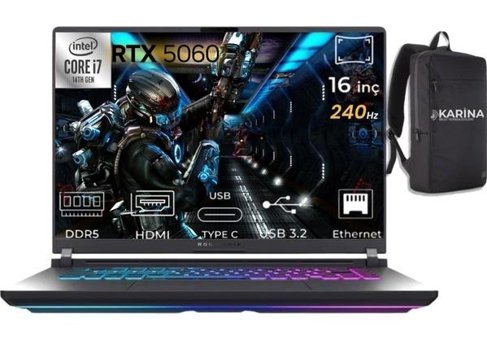 Asus Rog Strix G16 I7-14650HX G615JMR-S5048-K19 32GB 4tb RTX5060 8gb Freedos 16" 240Hz Wqxga Gaming Laptop