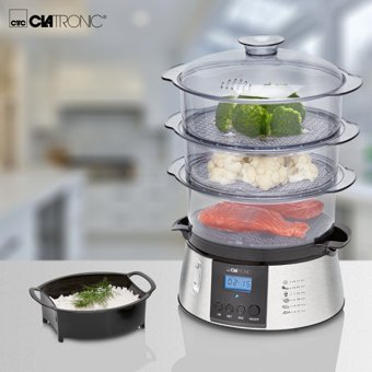 Clatronic Dg 3547 800 W Paslanmaz Çelik Zamanlayıcılı Buharlı Pişirici Gri