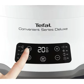 Tefal VC502D Deluxe 900 W Paslanmaz Çelik 9 lt Hazneli Dokunmatik Zamanlayıcılı Buharlı Pişirici Beyaz