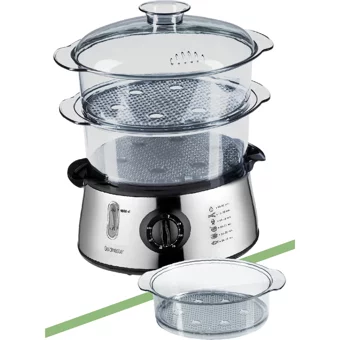 Goldmaster Gm 7439 800 W Paslanmaz Çelik 8.4 lt Hazneli Zamanlayıcılı Buharlı Pişirici Gri