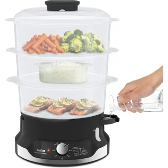 Tefal Compact Vc2048 800 W Plastik 9 lt Hazneli Zamanlayıcılı Buharlı Pişirici Siyah