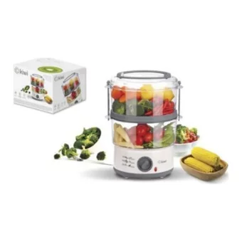 Kiwi Kfs-2903 500 W Plastik 5 lt Hazneli Zamanlayıcılı Buharlı Pişirici Beyaz