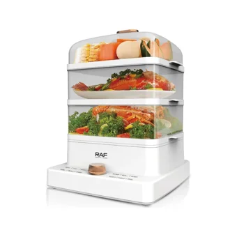 Raf 1200 W Plastik 12 lt Hazneli Çok Amaçlı Buharlı Pişirici Beyaz