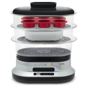 Tefal Vc300831 1000 W Paslanmaz Çelik 10 lt Hazneli Zamanlayıcılı Buharlı Pişirici Siyah