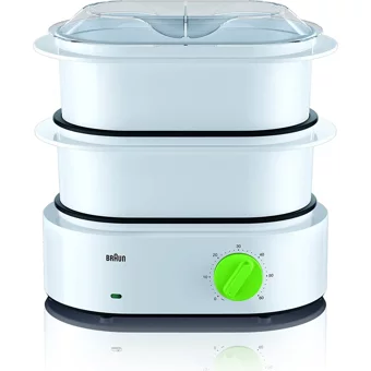 Braun FS3000 850 W Plastik 6.2 lt Hazneli Zamanlayıcılı Buharlı Pişirici Beyaz
