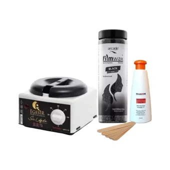 Ege Sir Profesyonel 1+1 Boncuk Ağda Makinesi + Siyah Boncuk Ağda + Temizleme Yağı + Spatula + Ağda Bezi