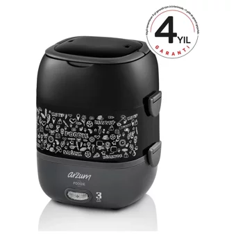 Arzum AR1073 270 W Paslanmaz Çelik 1.65 lt Hazneli Buharlı Pişirici Siyah