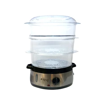 King K 184 800 W Plastik 9 lt Hazneli Zamanlayıcılı Buharlı Pişirici Gri