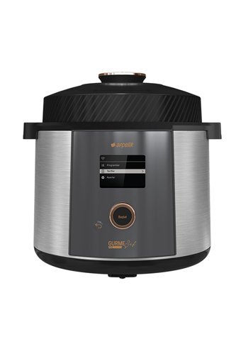 Arçelik Mc 6251 1100 W Paslanmaz Çelik 5.5 lt Hazneli Dokunmatik Zamanlayıcılı Çok Amaçlı Buharlı Pişirici Gri