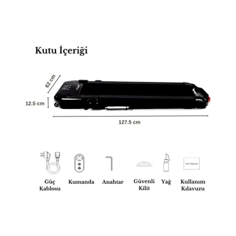 Yui A2 Pro 120 Kg Kapasiteli Katlanabilir Koşu ve Yürüyüş Bandı Siyah