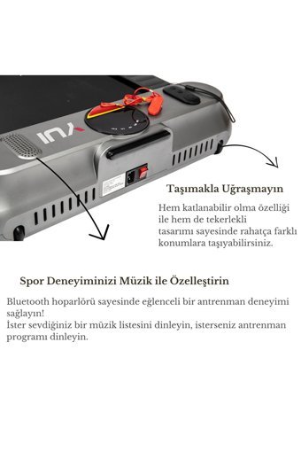 Yui Pro Plus 120 Kg Kapasiteli Katlanabilir Koşu ve Yürüyüş Bandı Siyah