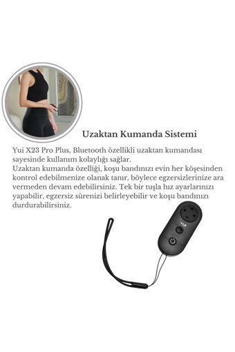 Yui Pro Plus 120 Kg Kapasiteli Katlanabilir Koşu ve Yürüyüş Bandı Siyah