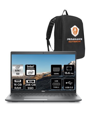 DELL Latitude 5550 Ultra 7 155U 16GB DDR5 256GB SSD 15.6'' FHD FDOS Dizüstü Bilgisayar & PER4 ÇANTA