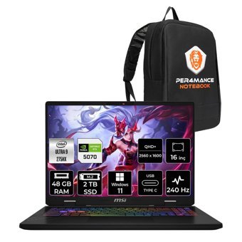 MSI Crosshair 16 HX AI Ultra 9 275HX 48GB 2TB SSD RTX5070/8GB 115W 16" 2K QHD+ 240Hz W11H Gaming