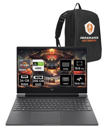 HP Victus 15 R9 8945HS 24GB RAM 256GB SSD RTX4060/8GB 144Hz 15.6'' FHD FDOS Gaming Laptop & PER4 ÇAN