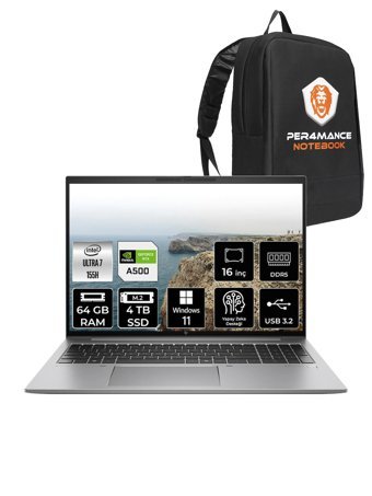HP ZBook Firefly G11 U7 155H 64GB 4TB SSD RTX A500 16'' WUXGA W11H Mobil İş İstasyonu & PER4 ÇANTA