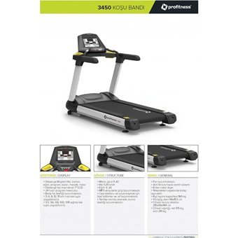 Profitness 3450 145 Kg Kapasiteli Motorlu Katlanabilir Koşu Bandı Siyah
