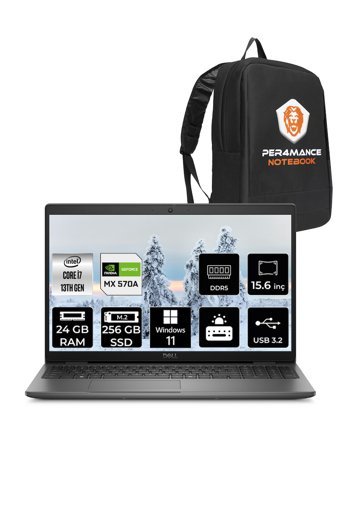 DELL Latitude 3550 i7 1355U 24GB 256GB SSD MX570A/2GB 15.6'' W11H Dizüstü Bilgisayar & PER4 ÇANTA