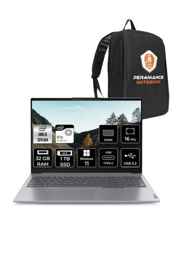 Lenovo ThinkBook 16 G6 i5 1335U 32GB DDR5 1TB SSD 16'' FHD+ W11H Dizüstü Bilgisayar & PER4 ÇANTA