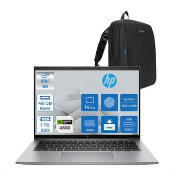 Hp Zbook Firefly 14 G11 Ultra Core U7 165H 48GB Ddr5 1tb SSD 4GB/RTXA500 14" Wuxga IPS Freedos Taşınabilir Bilgisayar 8K0G6AVF18 + Zettaçanta