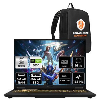 Asus TUF F16 i7 14650HX 40GB 256GB SSD RTX5050/8GB 115W 165Hz 16'' WUXGA FDOS Gaming Laptop FX608JHR