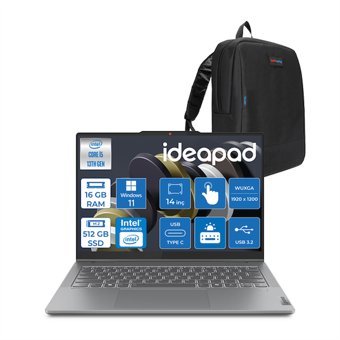 Lenovo Ideapad 5 Slim Intel Core I5 13420H 16GB Ddr5 512GB SSD WIND11HOME 14" Wuxga 400NITS OLED Dokunmatik Bilgisayar ID14IRH9H02 + Zettaçanta