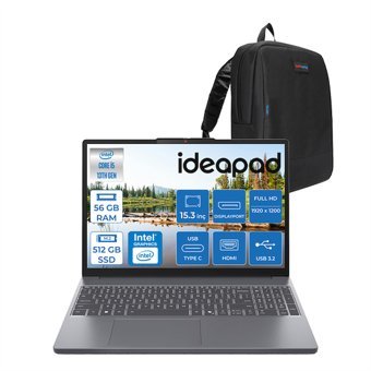Lenovo Ideapad Slim 3 Intel Core I5 13420H 56GB Ddr5 512GB SSD Intel® UHD Graphics WIN11PRO 15.3" Wuxga IPS Taşınabilir Bilgisayar ID15IRH10P13 + Zettaçanta