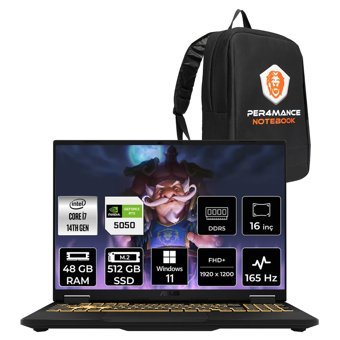 Asus TUF F16 i5 13450HX 48GB 256GB SSD RTX5050/8GB 115W 165Hz 16'' WUXGA W11H Gaming Laptop FX608JH