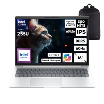 HP Elitebook 8 Ultra 7-255U 40-GBDDR5 4 TBSSD Intel Graphics 16" WUXGA Windows 11 Pro + HMF Sırt Çantası C9FG8ETHMF15