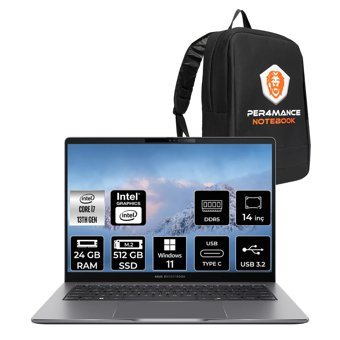 Asus Expertbook P3 i7 13620H 24GB DDR5 512GB SSD 14" WUXGA W11H P3405CVA Dizüstü Bilgisayar & ÇANTA