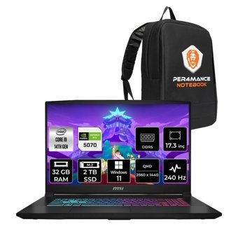 MSI Katana 17 HX i9-14900HX 32GB 2TB SSD RTX5070/8GB 17.3'' 2K QHD 240Hz W11P Gaming Laptop B14WGK