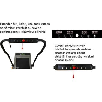 Proforce M6 Plus 12 Program 12 110 Kg Kapasiteli Motorlu Katlanabilir Yürüyüş Bandı Gri
