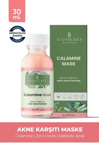 Biosecret Akne Karşıtı Kalamin Krem Yüz Maskesi 30 ml