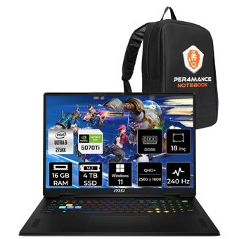 MSI Vector 18 HX AI Ultra 9 275HX 16GB 4TB SSD RTX5070Ti/12GB 140W 18" QHD+ 240Hz W11P Gaming